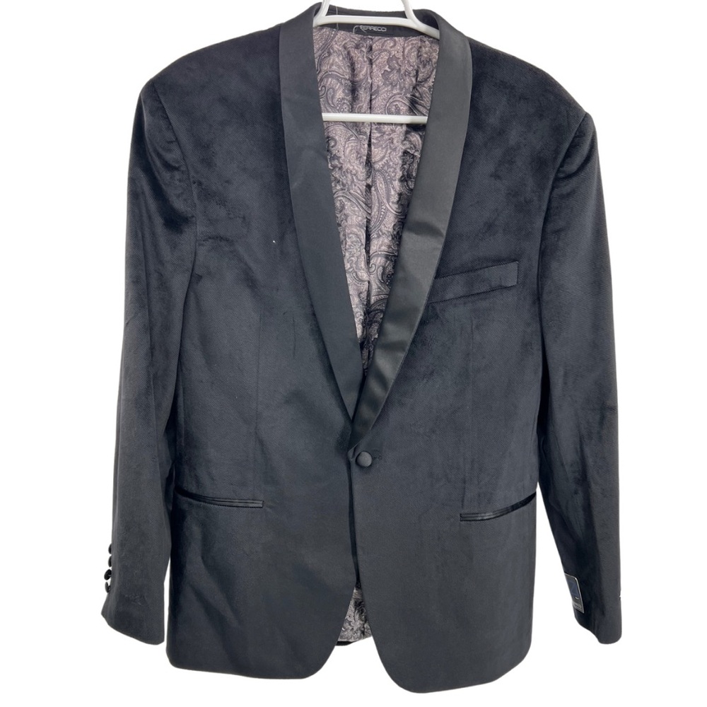 Enzo Ferrecci velvet ribbed slim fit blazer suit jacket 42R formal wedding party